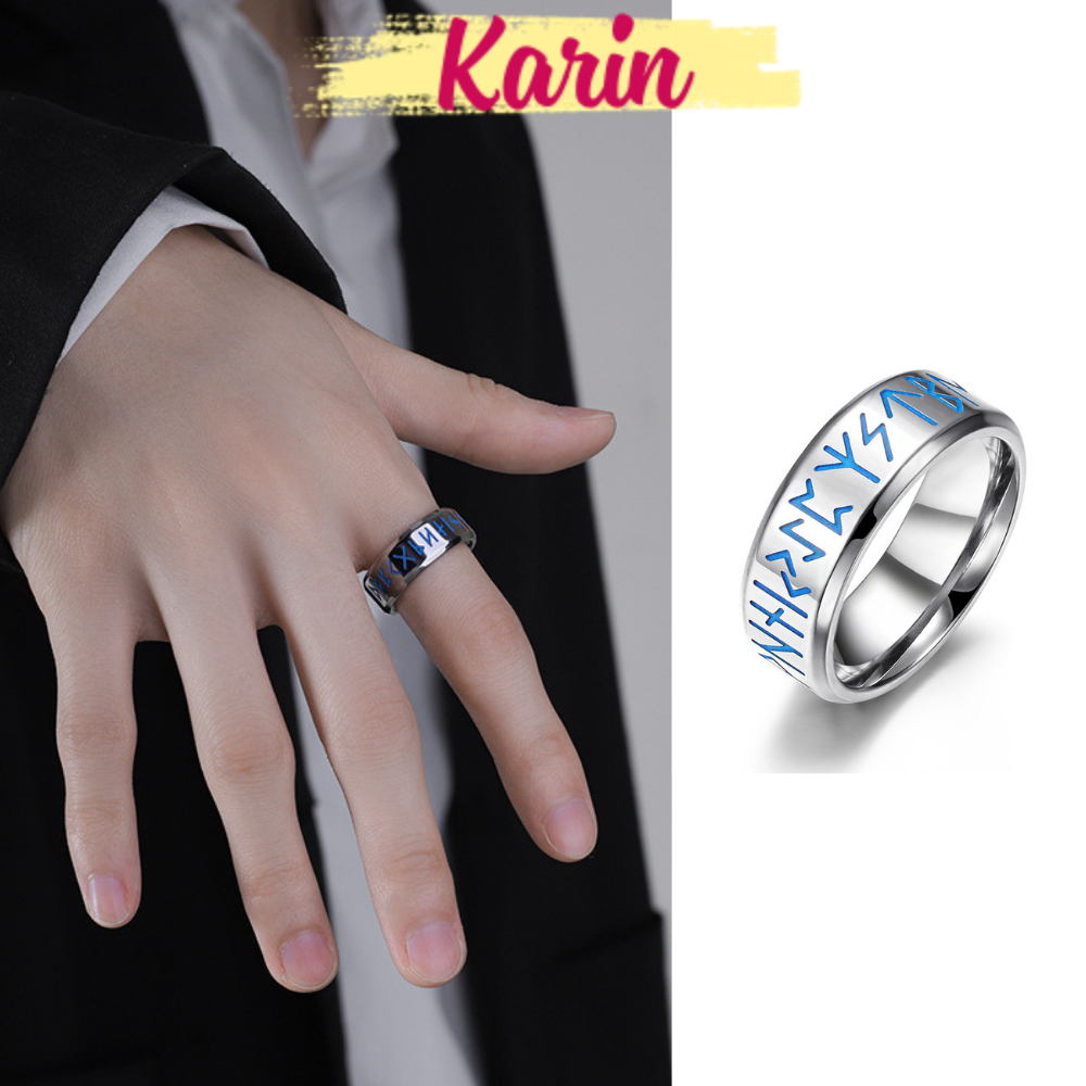 Nhẫn Nam Rune Thép Titan Không Gỉ Phong Cách Viking Cổ Điển Phụ kiện ...