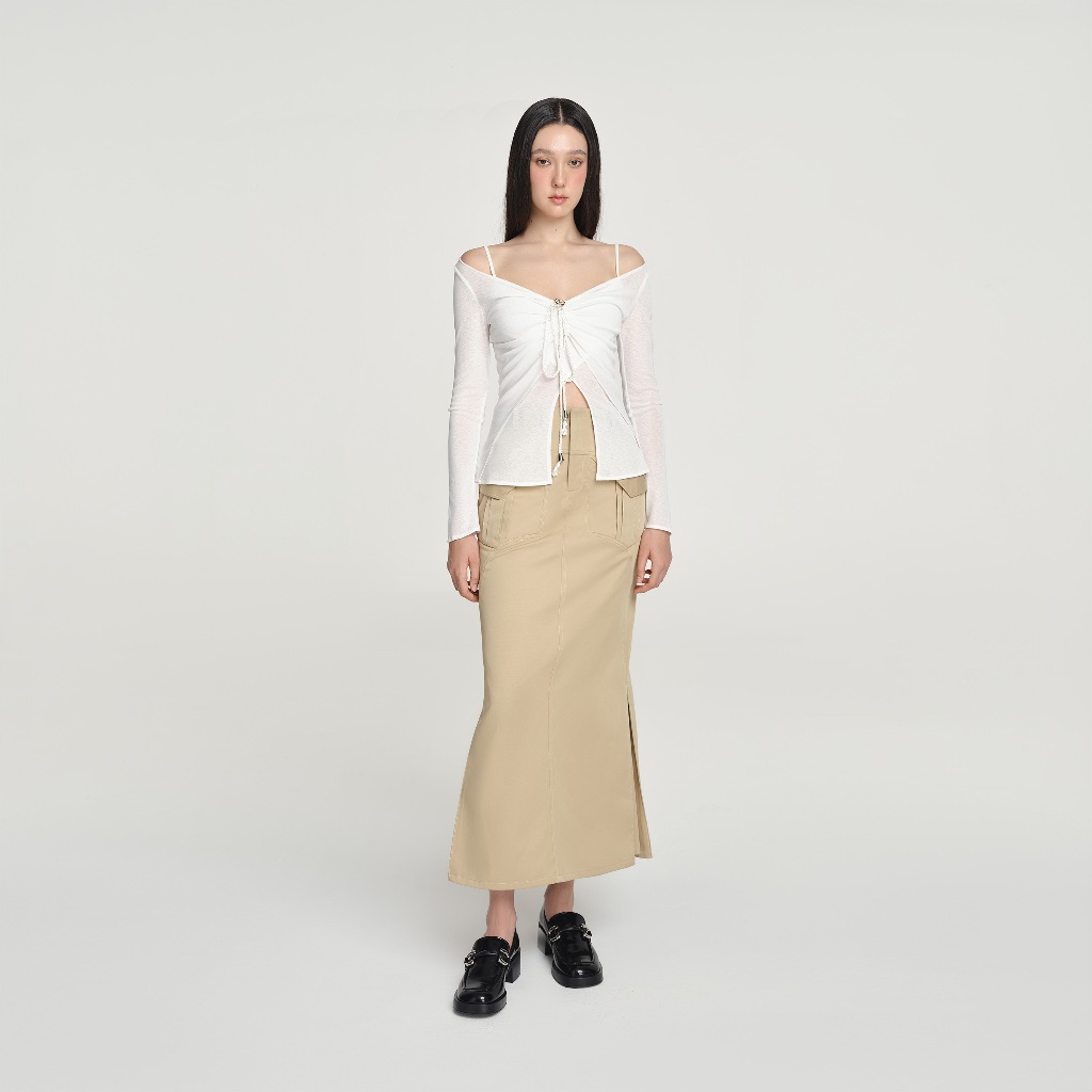Ảnh DEAR JOSÉ - Chân váy dài vải chino be - Origami 3