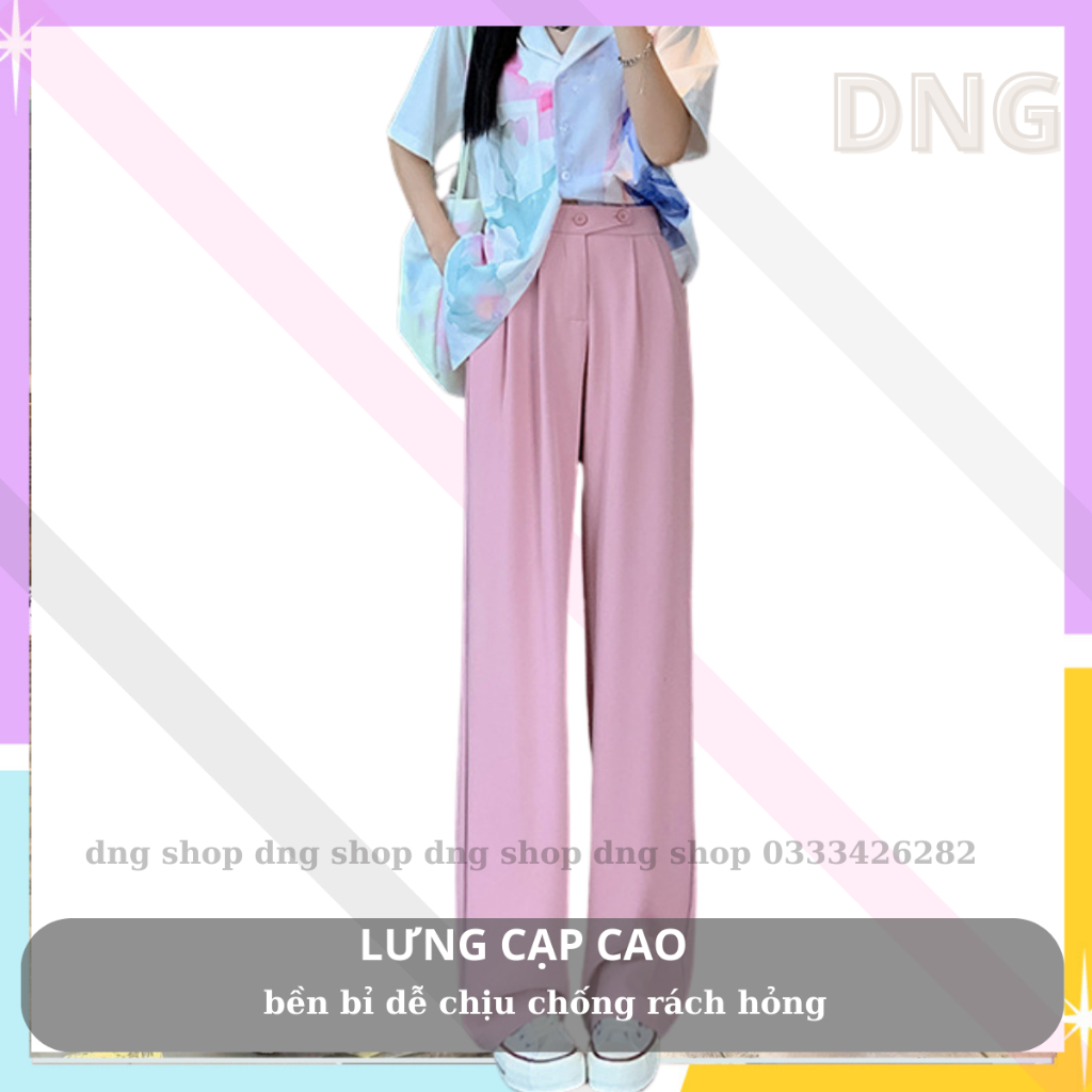 QUẦN Suông Ống Rộng NỮ ĐẸp LỆCH KHUY CẠP CAO,QUẦN Tây Âu Dài ỐNG ĐỨNG Dáng 2 Cúc CHẤT RUBY Cao Cấp