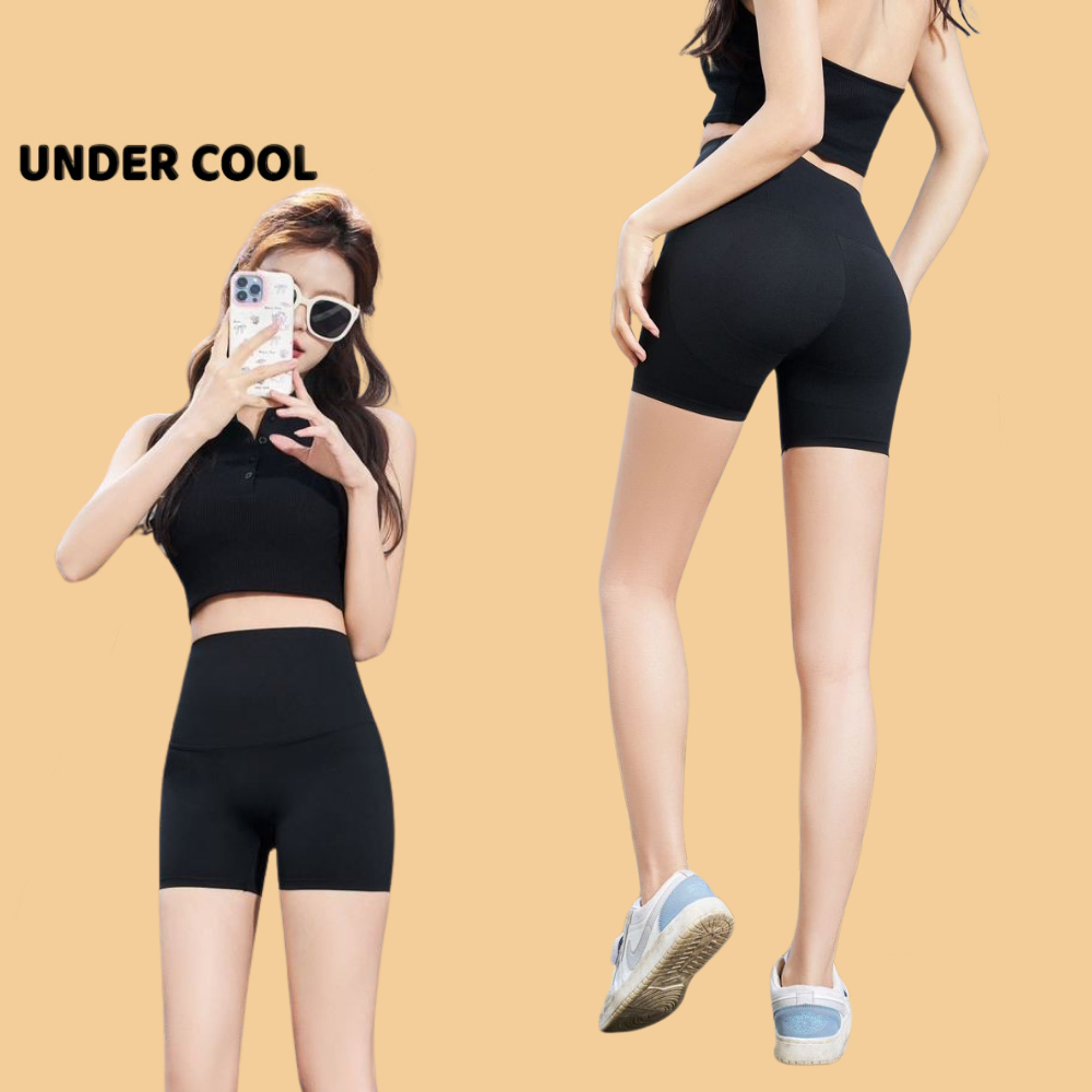 Quần Legging Đùi Nữ Bikershort UNDERCOOL Có Viền Nâng Mông Mặt Trong Cạp Cao Tôn Dáng QS16