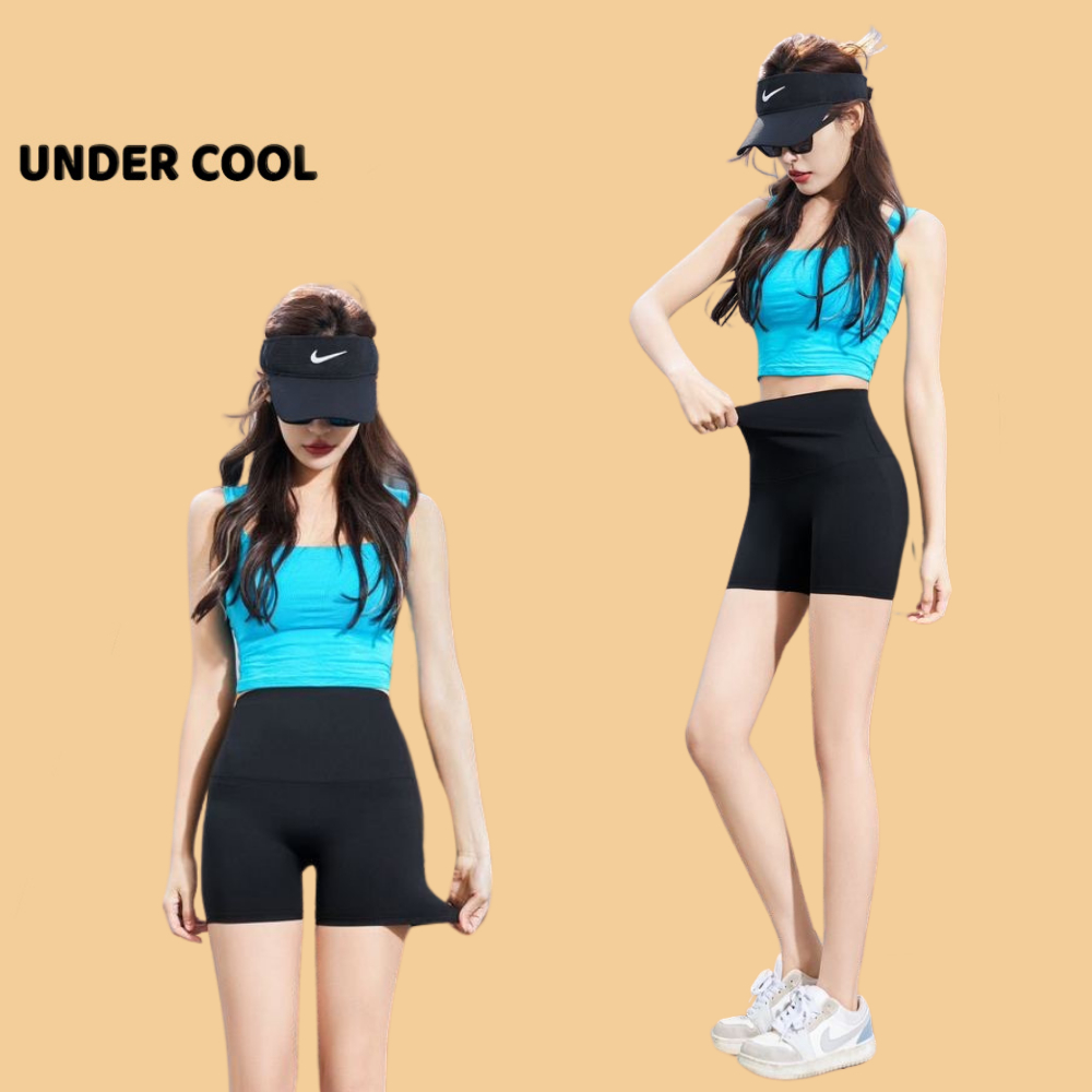 Quần Legging Đùi Nữ Bikershort UNDERCOOL Có Viền Nâng Mông Mặt Trong Cạp Cao Tôn Dáng QS16