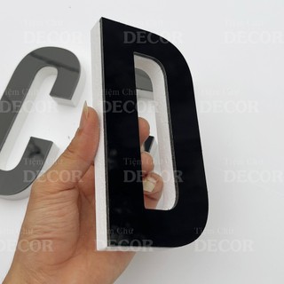 Chữ Nổi Đen 15cm T1 In Hoa Dán Tường Trang Trí Shop - Chữ Decor Biển quảng cáo Chất Liệu Fomex Alu