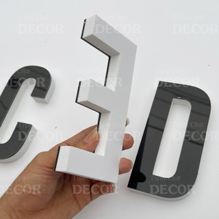 Chữ Nổi Đen 15cm T1 In Hoa Dán Tường Trang Trí Shop - Chữ Decor Biển quảng cáo Chất Liệu Fomex Alu