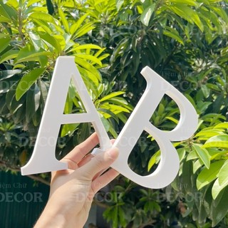 Chữ Nổi Fomex Trắng 15cm T2 In Hoa Dán Tường Trang Trí Tiệm - Chữ 3d Decor Biển quảng cáo