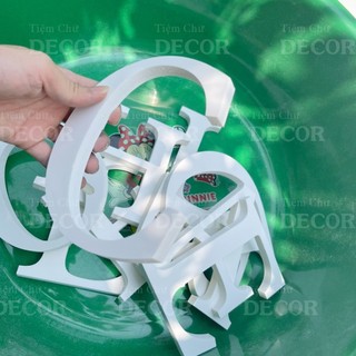 Chữ Nổi Fomex Trắng 15cm T2 In Hoa Dán Tường Trang Trí Tiệm - Chữ 3d Decor Biển quảng cáo