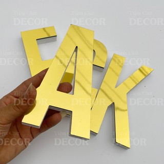 Chữ Nổi Vàng Gương 15cm T1 In Hoa Dán Tường Trang Trí Shop - Chữ Decor Biển quảng cáo Chất Liệu Fomex Alu