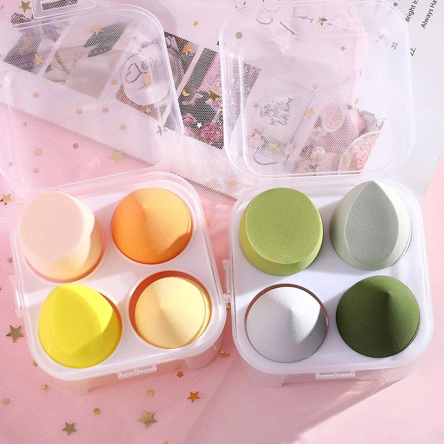 [GIÁ HUỶ DIỆT] Bông Mút Trang Điểm Kèm Hộp Dễ Thương, Chất Liệu An Toàn Cực Dày Đầm Tay