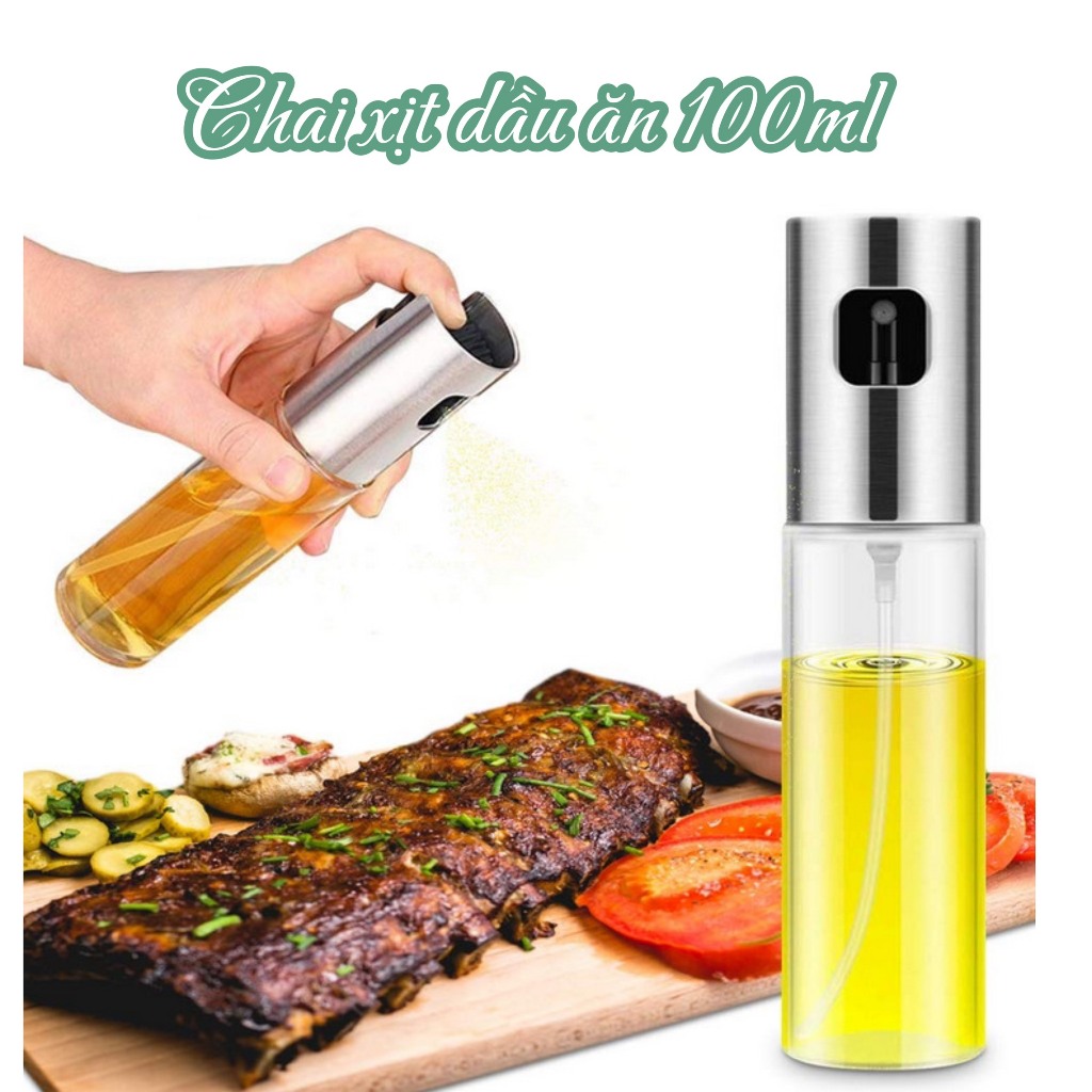 Bình Xịt Dầu ăn - Chai xịt dầu ăn bằng thủy tinh dạng phun sương 100ml |  Shopee Việt Nam