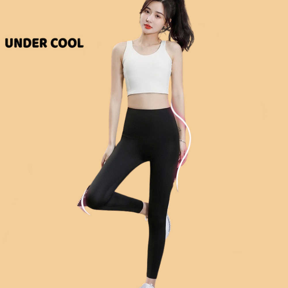 Quần Legging Cạp Cao UNDERCOOL 5D Nâng Mông Tập Gym Yoga Màu Đen QD21