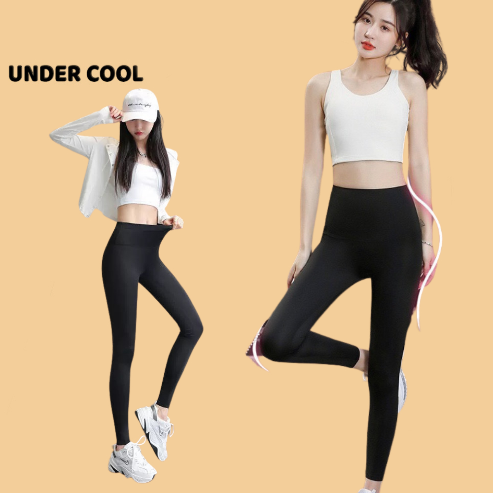 Quần Legging Cạp Cao UNDERCOOL 5D Nâng Mông Tập Gym Yoga Màu Đen QD21