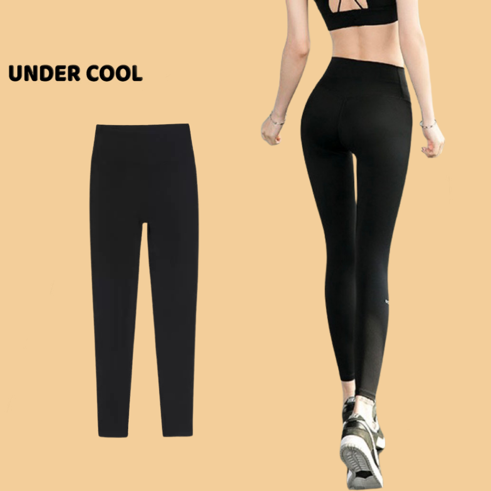 Quần Legging Cạp Cao UNDERCOOL 5D Nâng Mông Tập Gym Yoga Màu Đen QD21