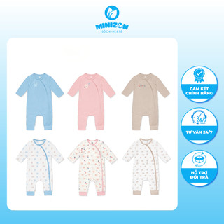 Bộ quần áo liền dài cài lệch Lullaby NH432M cho bé từ sơ sinh đến 12 tháng