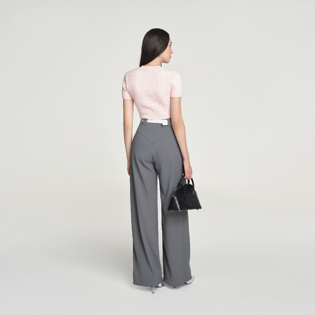 Ảnh DEAR JOSÉ - Áo kiểu croptop vải knit hồng - Nami Chunky 2