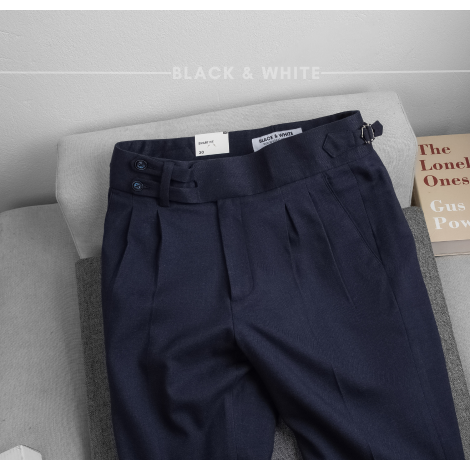 Sidetab 2 Cúc Xanh Navy, Độc Quyền Black & White