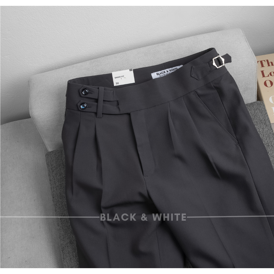 Sidetab 2 Cúc Chì Đậm Cạp Cao, Black & White