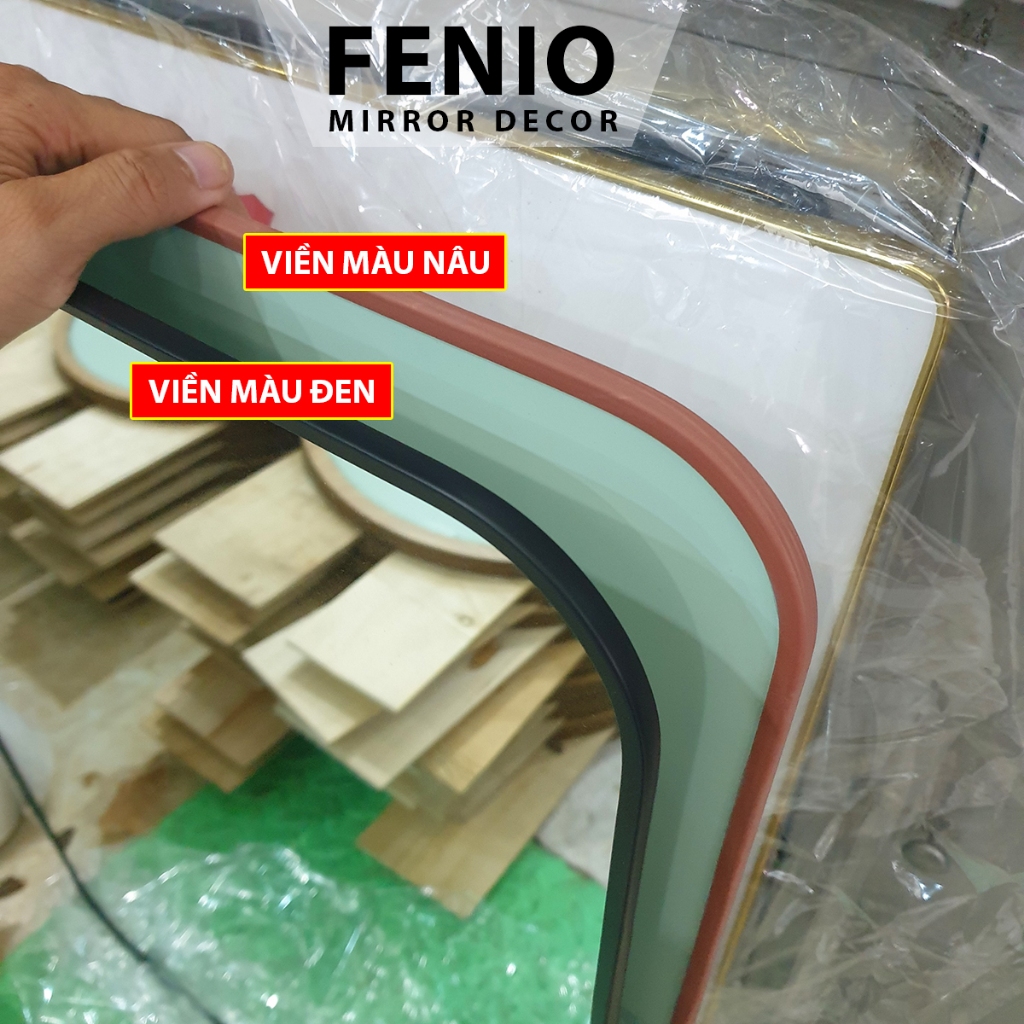 Ảnh Gương treo nhà tắm FENIO có led viền cảm ứng hình chữ nhật 4