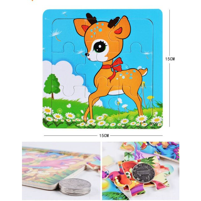Combo 5 Tranh 10 Tranh Ghép Hình Cho Bé 9 Mảnh Hình Ngộ Nghĩnh Phát Triển Khả Năng Ghi Nhớ - Đồ Chơi Cho Bé PUKAPI