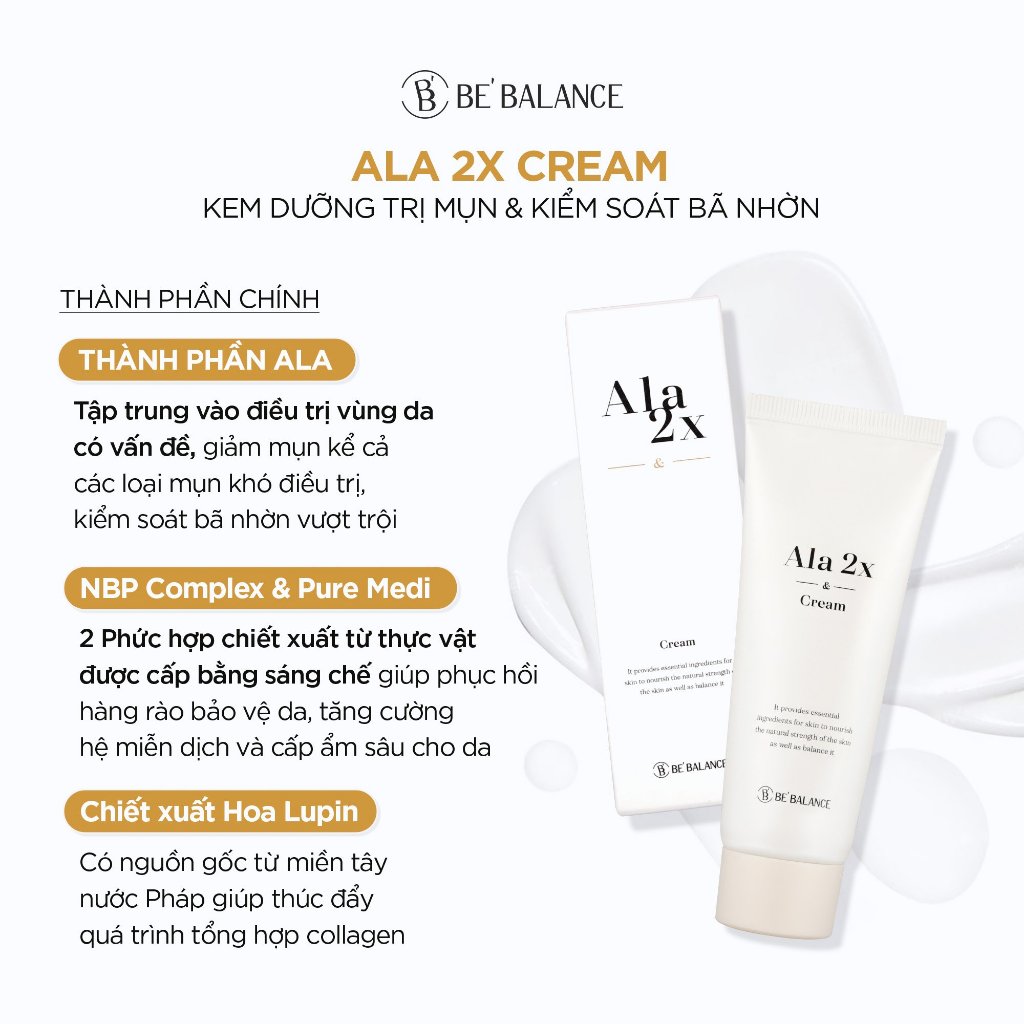 Ảnh Kem Dưỡng Da Be'Balance ALA 2X CREAM giúp Chăm Sóc Da có Vấn Đề về Mụn 50gr 3