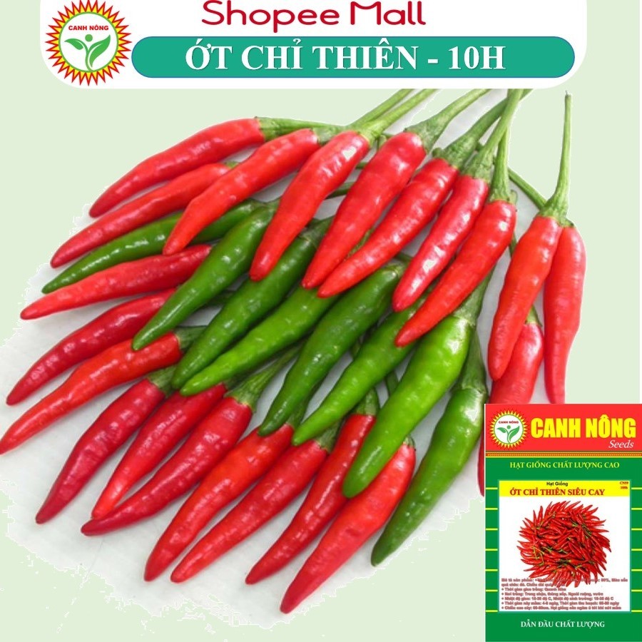 Hạt giống Ớt Chỉ Thiên Siêu Cay (0,5g~0 hạt) siêu cay, trồng quanh năm, dễ chăm sóc - Hạt giống CANH NÔNG