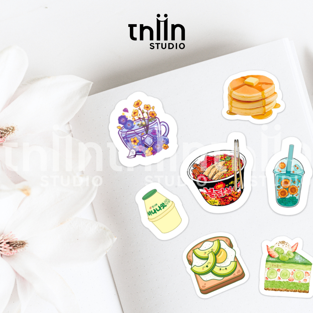 Sticker Món Ăn, sticker Food & Drink THIIN STUDIO, hình dán đồ ăn cute, sticker trang trí sổ tay | BigBuy360 - bigbuy360.vn