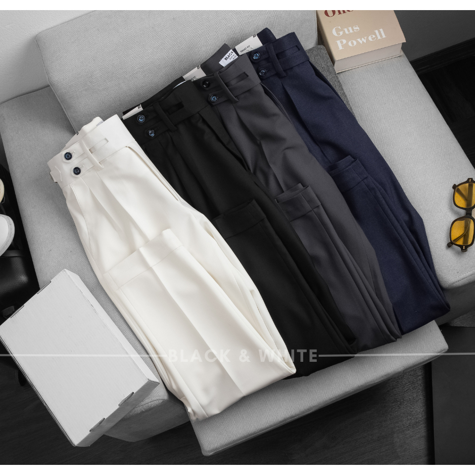 Sidetab Cạp Cao 2 Khuy , Độc Quyền nhà Black & White