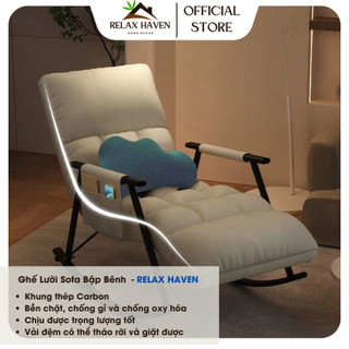 Ghế bập bênh lười thư giãn Relax Haven điều chỉnh 5 cấp độ, ghế bập bênh nệm sofa êm ái nhiều màu sắc/HCM