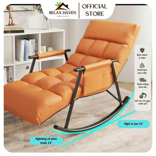 Ghế bập bênh lười thư giãn Relax Haven điều chỉnh 5 cấp độ, ghế bập bênh nệm sofa êm ái nhiều màu sắc/HCM