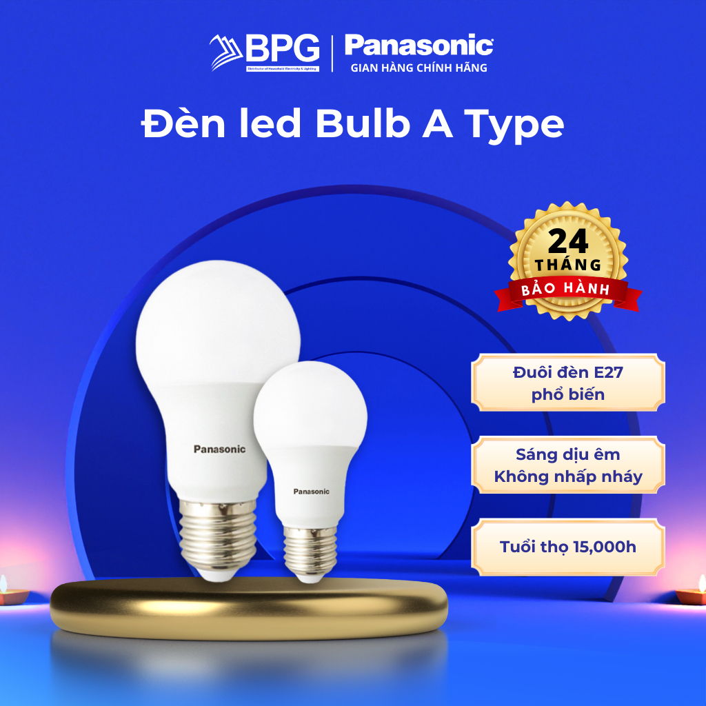 Ảnh Đèn LED Bulb Panasonic A Type Công suất 6W/9W/11W/15W ánh sáng Trắng, ánh sáng Vàng 1