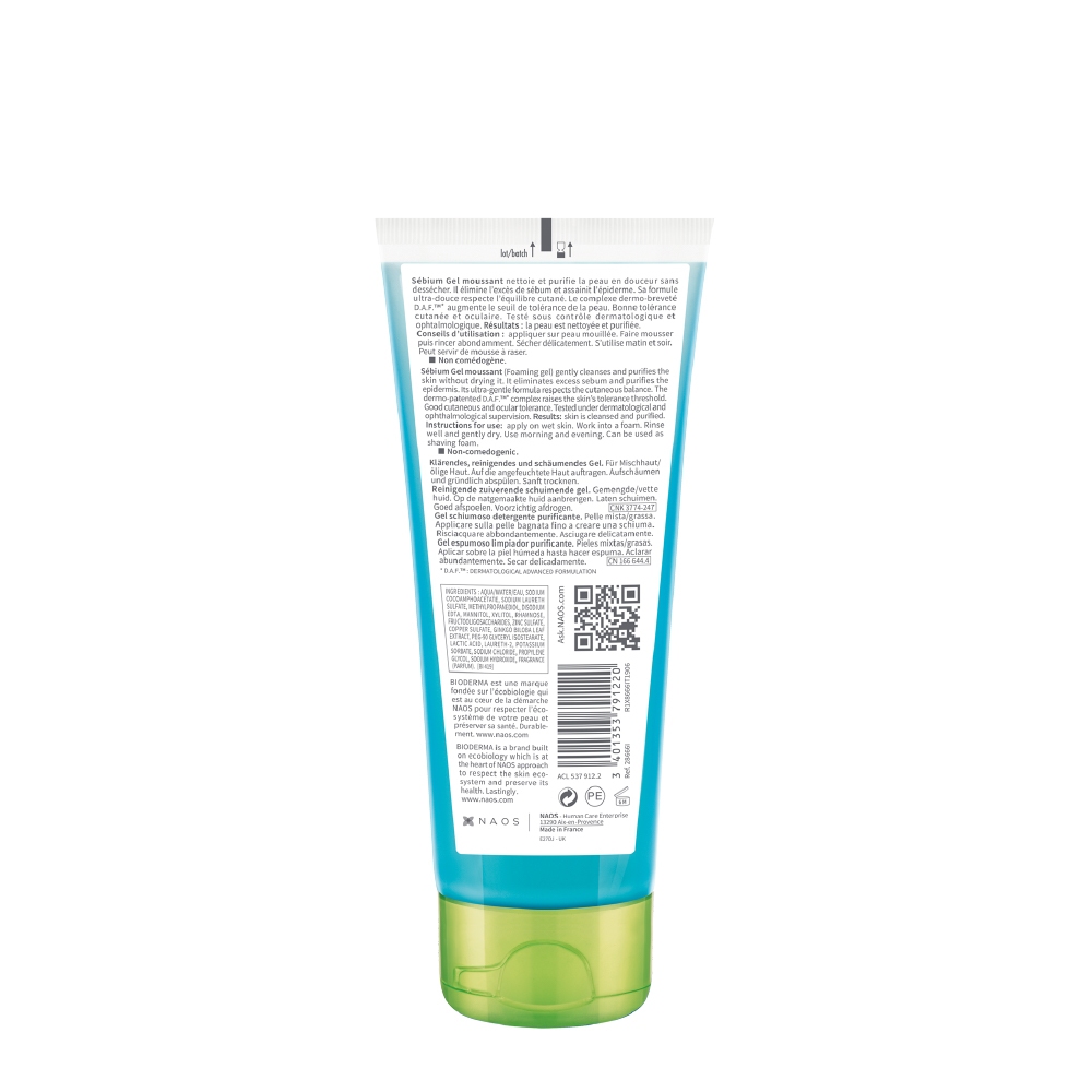 Ảnh Sữa rửa mặt sạch mụn ngăn ngừa bít tắc lỗ chân lông Bioderma Sébium Gel Moussant 100ml/200ml/500ml 2