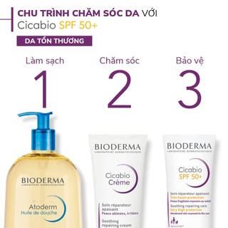 Kem phục hồi da tổn thương và hạn chế tăng sắc tố sau vết thương Bioderma Cicabio Creme Spf 50+ 40ml
