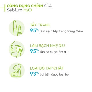 Dung dịch làm sạch và tẩy trang dành cho da hỗn hợp đến da dầu công nghệ Micellar Bioderma Sebium H2O - 250ml