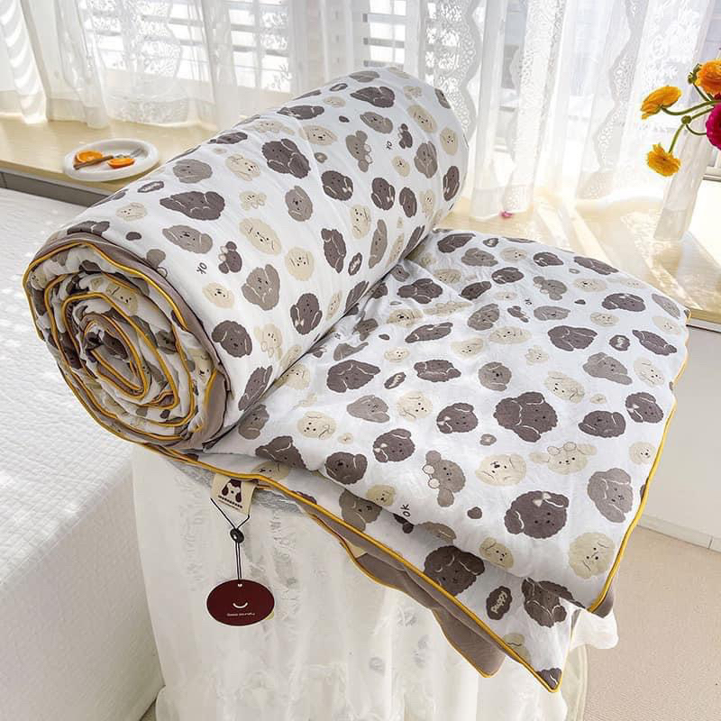 Ảnh Chăn hè đũi sơ đậu nành bodecor kích thước 2mx2m3 nhập khẩu, Mền hè đũi cotton chất liệu mềm mại thoáng mát mẫu mới 2024 3