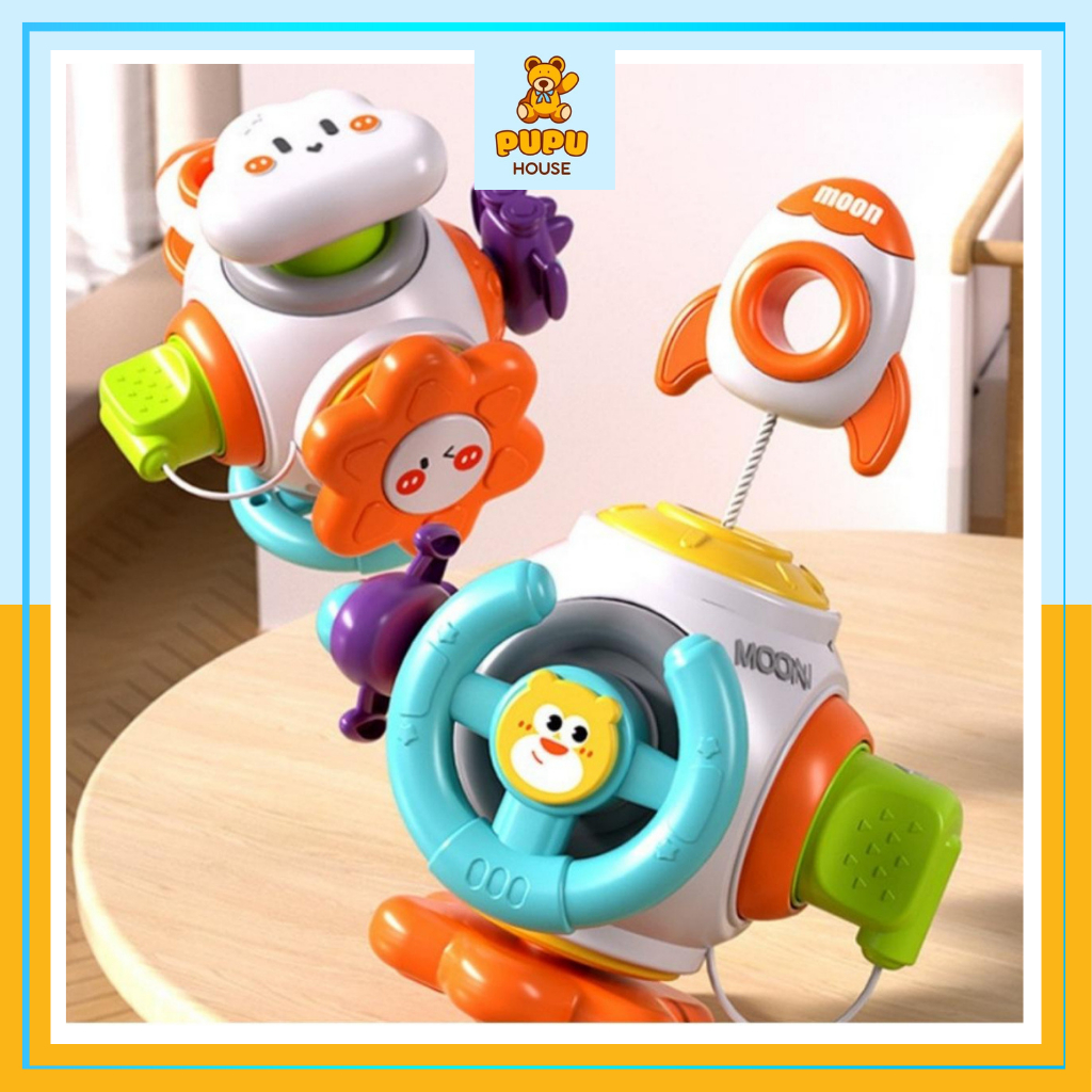 Đồ Chơi Trí Tuệ Cho Bé Khối Bận Rộn Cầm Tay 6 Mặt Trứng Bận Rộn 6 in 1 Hộp Khối Quả Cầu Không Gian Cầm Tay -PUPU HOUSE