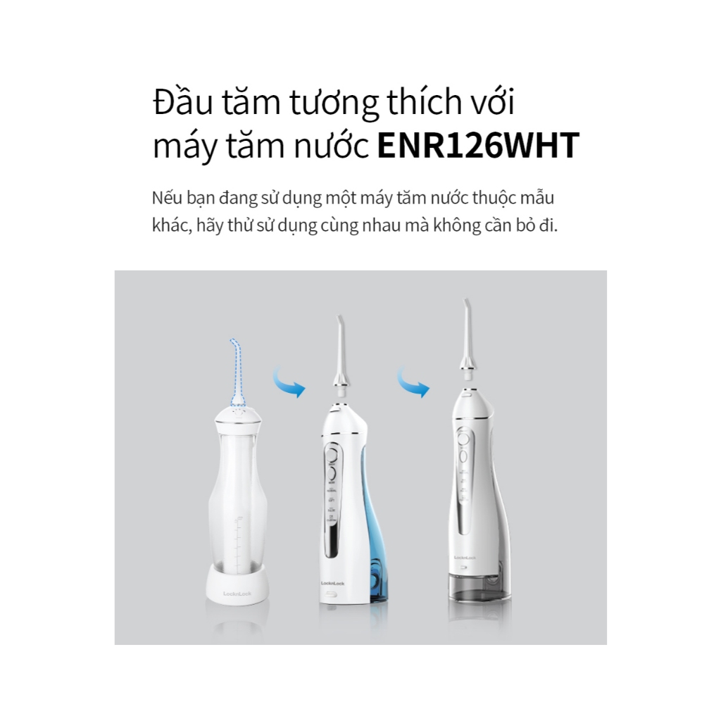 Bộ 4 đầu thay thế máy tăm nước LocknLock ENR126WHT_RB dành cho tăm nước ENR166GRY ENR156BLU - K-MALL