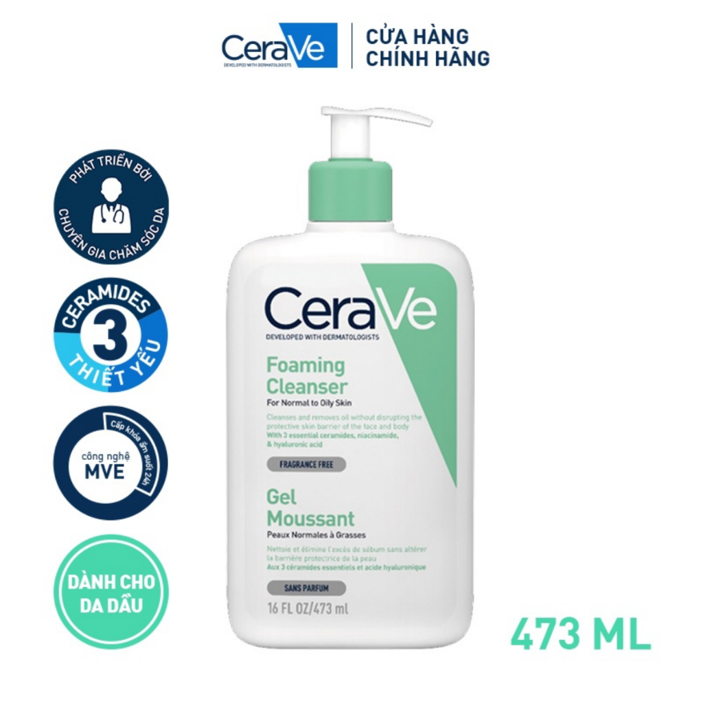 Ảnh Sữa rửa mặt giúp làm sạch sâu dành cho da dầu Cerave Foaming Cleanser 473ml 2