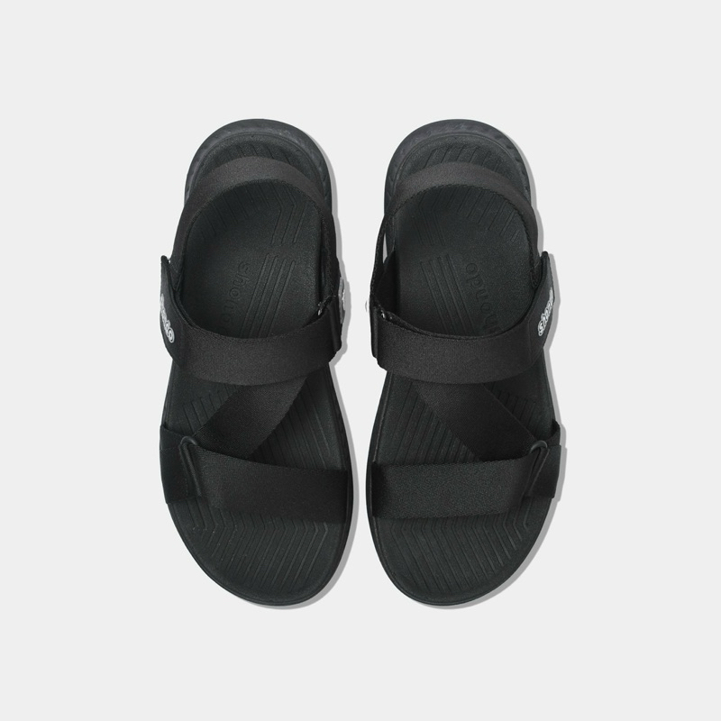 Ảnh Giày Sandals Nam Nữ SHONDO F7 Racing Thời Trang Cao Cấp, Êm Chân Quai Liền Full Đen F7R1110 2