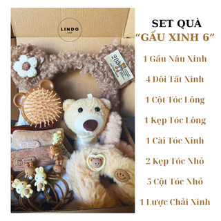 Set quà Tặng Gấu Nâu LINDOria, Set quà tặng đặc biệt, 14/2, 8/3, 20/10, sinh nhật, lễ kỷ niệm