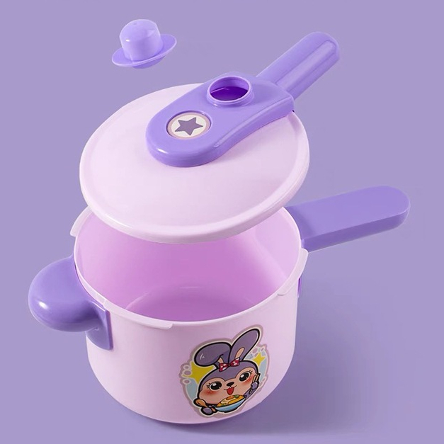 Bộ Đồ Chơi Nấu Ăn Đồ Chơi Nhà Bếp Nấu Ăn Thỏ Tím 20 Chi Tiết Kèm Bếp Bếp Từ Dùng Pin Màu Tím Cực Xinh  - PUPU HOUSE