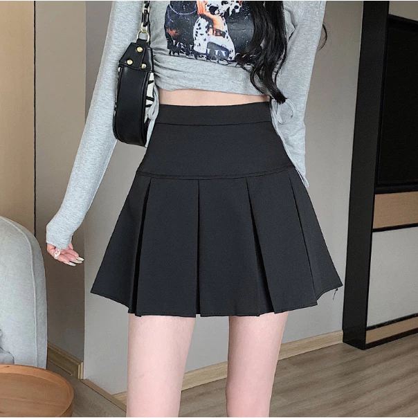 Chân váy ngắn xếp ly bản to dáng chữ a - chân váy tennis cạp cao Totosa