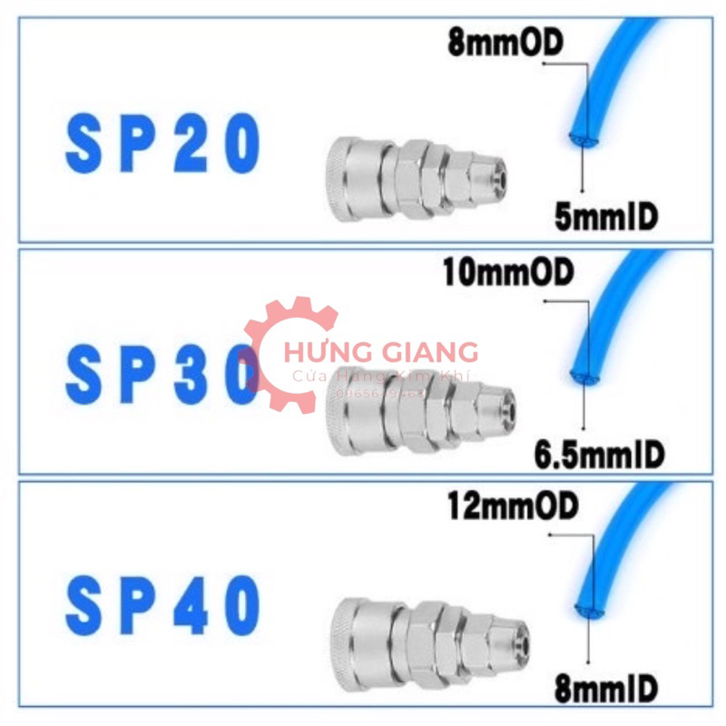 Đầu nối nhanh, Khớp nối nhanh đầu bi dây máy nén khí giá tốt