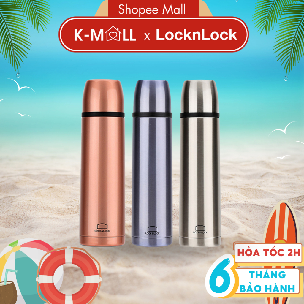 Bình giữ nhiệt LocknLock 500ml Vienna LHC1430 , miệng bình rộng, nắp dùng làm cốc nước uống - K-MALL