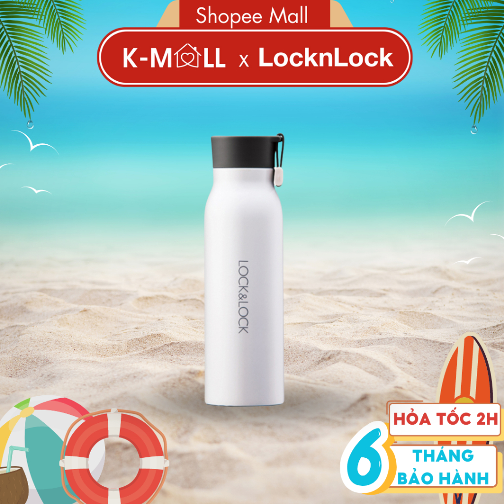 Bình giữ nhiệt LocknLock 500ml LHC4125 màu trắng , thép không gỉ, đáy chống trượt - K-MALL