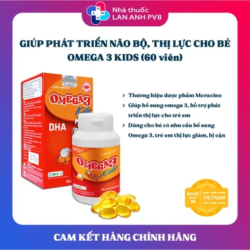 OMEGA 3 KIDS (60 viên) - Viên dầu cá bổ sung omega 3, DHA cho bé từ 3 tuổi.