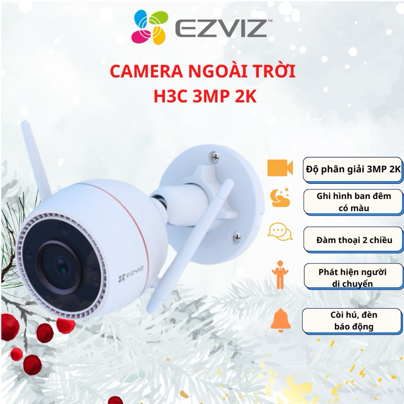 Camera Wifi ngoài trời EZVIZ H3C cố định, góc quan sát rộng độ phân giải  5MP/4MP/3MP/2MP chính hãng