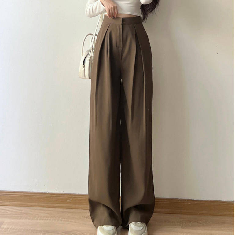 Quần tây công sở Joolate ống rộng ly lệch 2 bên cạp cao hách dáng 382 P13K12