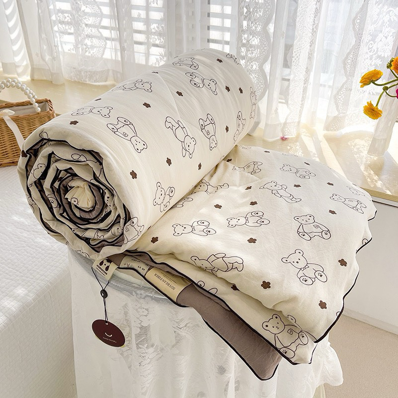Chăn Cotton Đũi Sơ Đậu Nành Hàn Quốc Nhập Khẩu, chăn hè thu ( ảnh thật shop tự chụp ) chăn thu hè nhập khẩu loại 1
