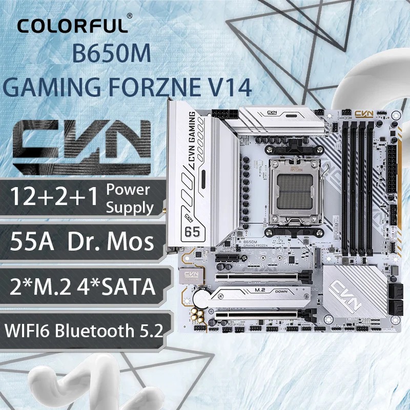 Colorful AMD CVN B650 GAMING FROZEN V14 AM5 White | Shopee