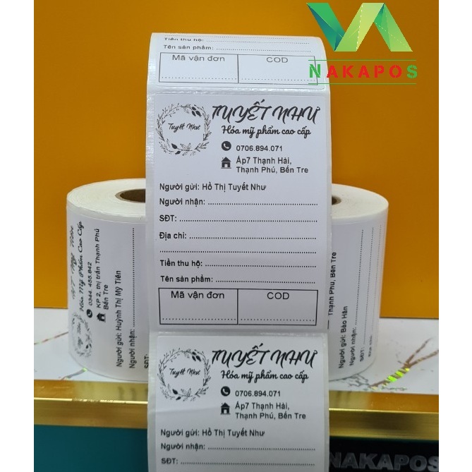 300 Tờ Tem ghi chú tem note hóa đơn in theo yêu cầu sẵn lớp dán phiếu ship ghi vận đơn 150x100 100x100 75x100 80x80