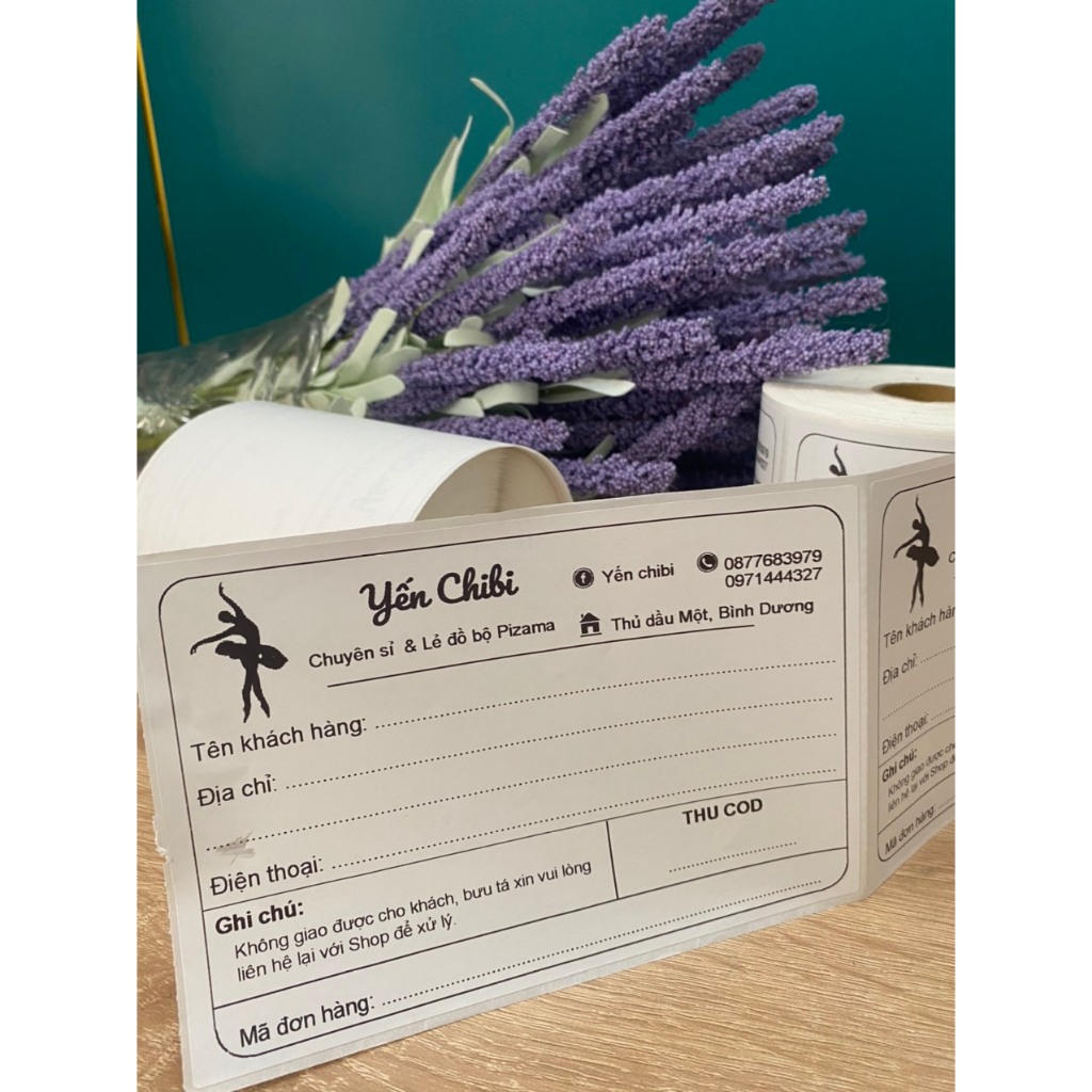 300 Tờ Tem ghi chú tem note hóa đơn in theo yêu cầu sẵn lớp dán phiếu ship ghi vận đơn 150x100 100x100 75x100 80x80
