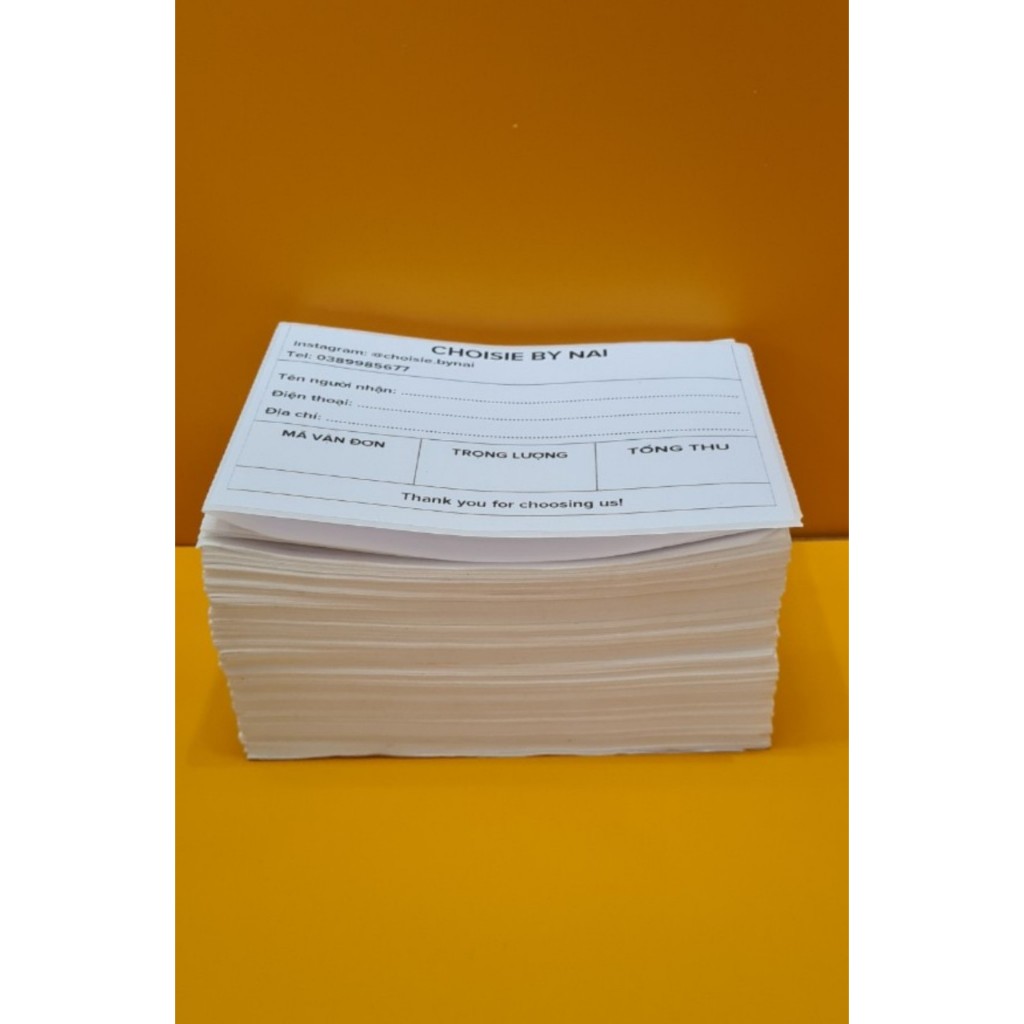 300 Tờ Tem ghi chú tem note hóa đơn in theo yêu cầu sẵn lớp dán phiếu ship ghi vận đơn 150x100 100x100 75x100 80x80